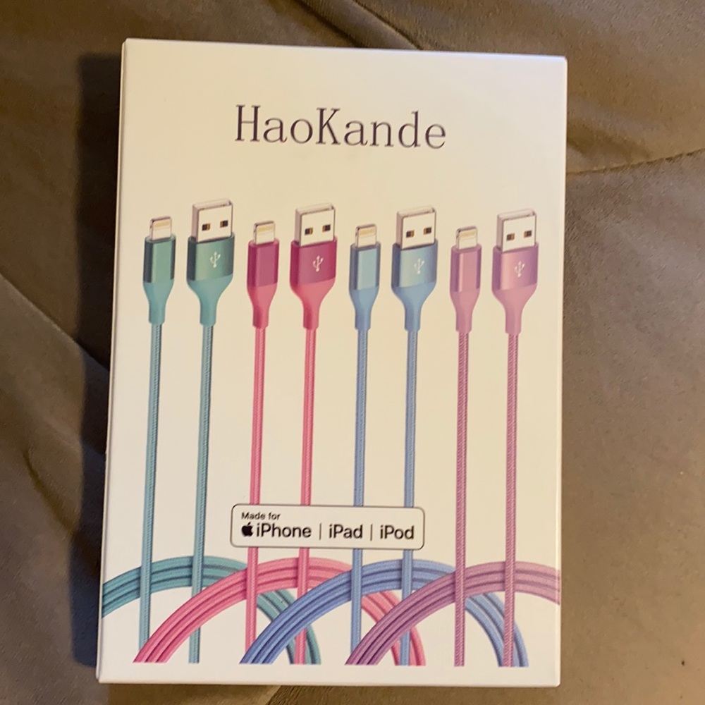 4 pack iPhone chargers 6ft